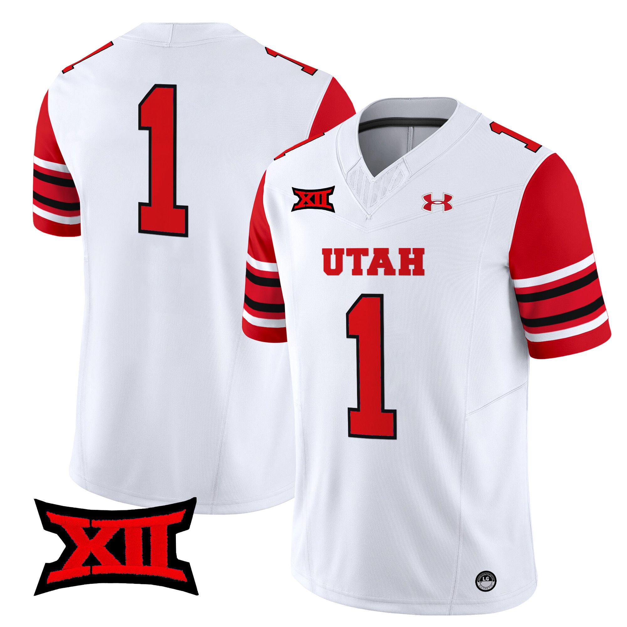 Men Utah Utes #1 No Name White 2024 Vapor Limited NCAA Jersey